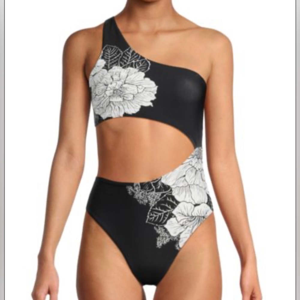 Maaji One Shoulder Cutout One Piece Swimsuit- Sz Medium